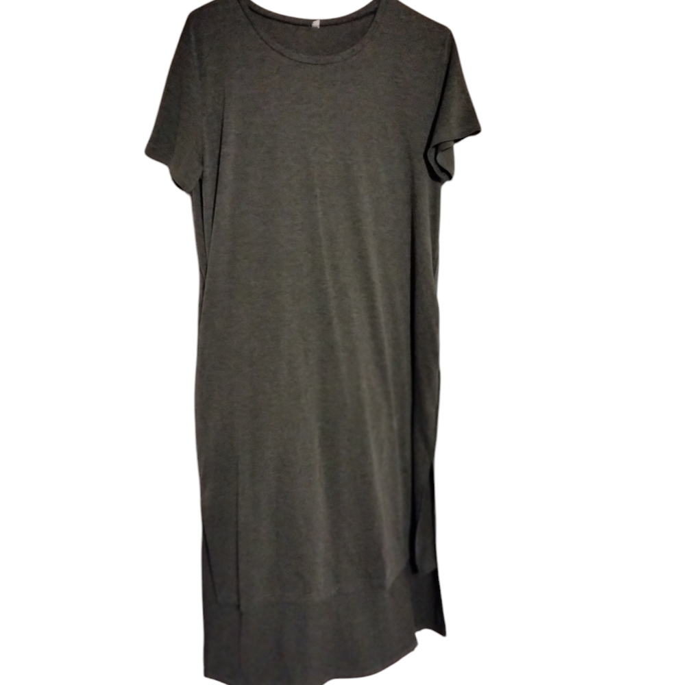 Amazon Women's Gray High Low Oversize T-shirt Dress Size XL Summer Beachy Pool